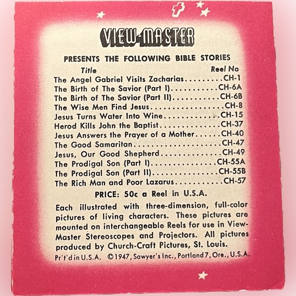 🎈2/$20 - VIEW-MASTER Reel CH-47 “A Bible Story in Three Dimensions” 1947. - Picture 4 of 6